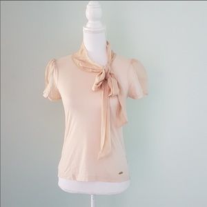 Salvatore Ferragamo nude colored blouse